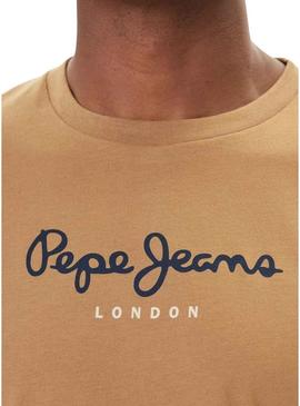 Camisa Pepe Jeans Eggo caramelo para homens.