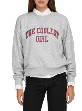 Moletom Only Onjo cinza para mulher