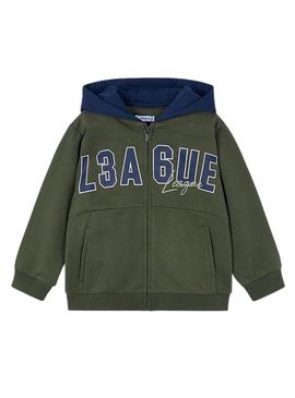 Moletom Mayoral de três peças verde e azul marinho para menino.