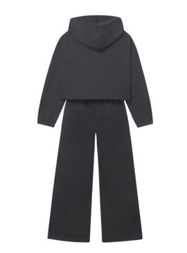 Conjunto de moletom Mayoral com listras pretas para menina.