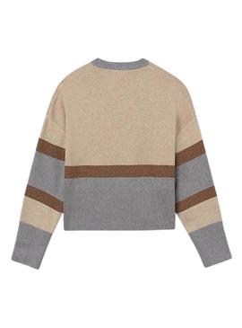 Camisola Mayoral listras metálicas para menina.