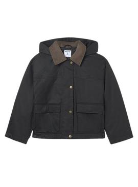 Jaqueta encerada preta Mayoral para menina