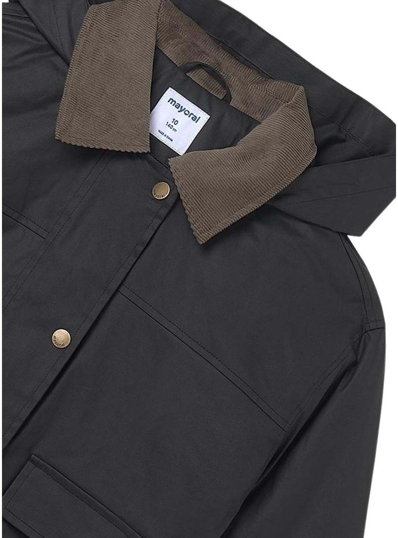 Jaqueta encerada preta Mayoral para menina