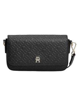 Bolsa transversal Tommy Hilfiger Icon preta para mulher.