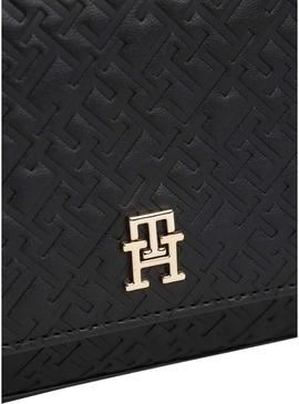 Bolsa transversal Tommy Hilfiger Icon preta para mulher.
