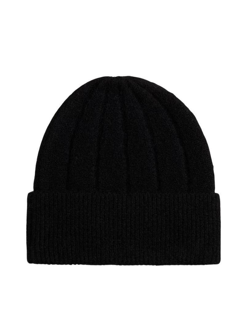 Touca de lã Tommy Hilfiger Fluffy preta para mulher