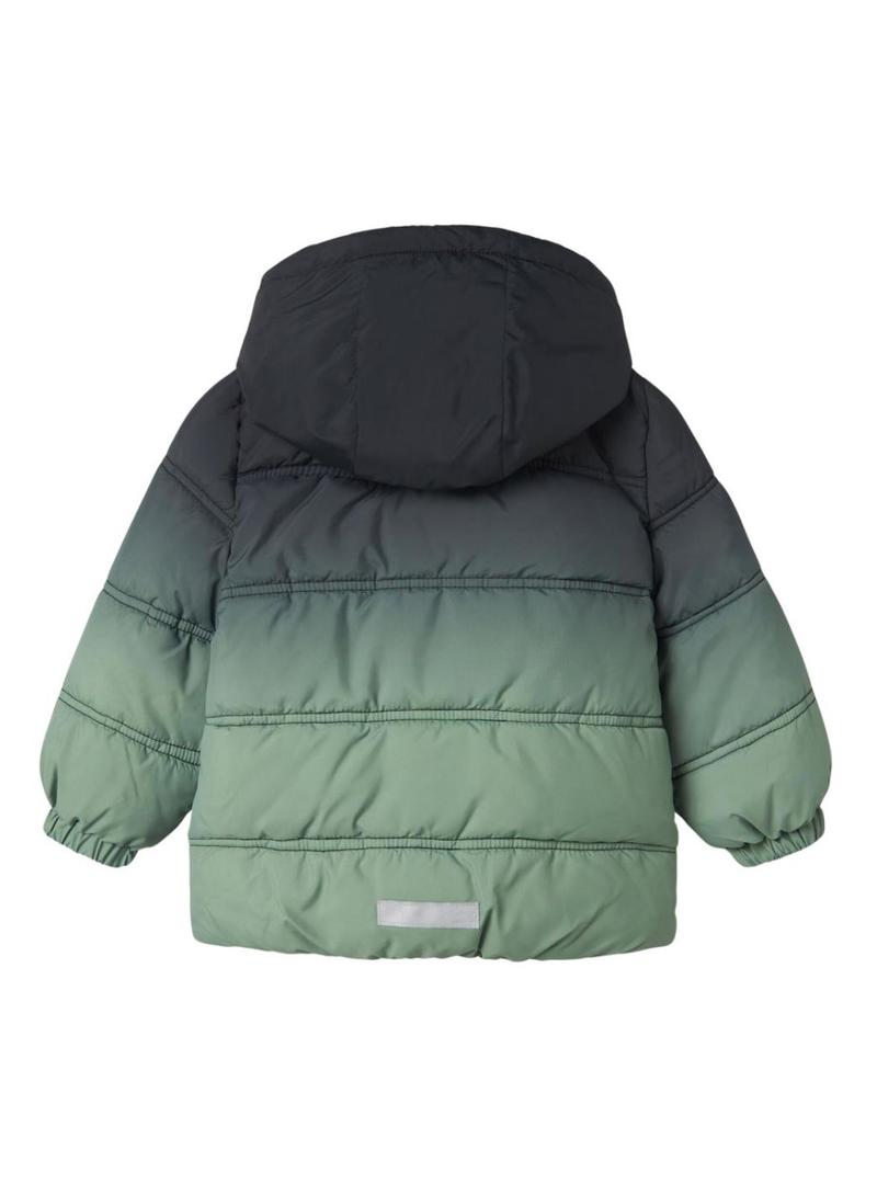 Casaco acolchoado Name It Malcom verde degradê para menino.