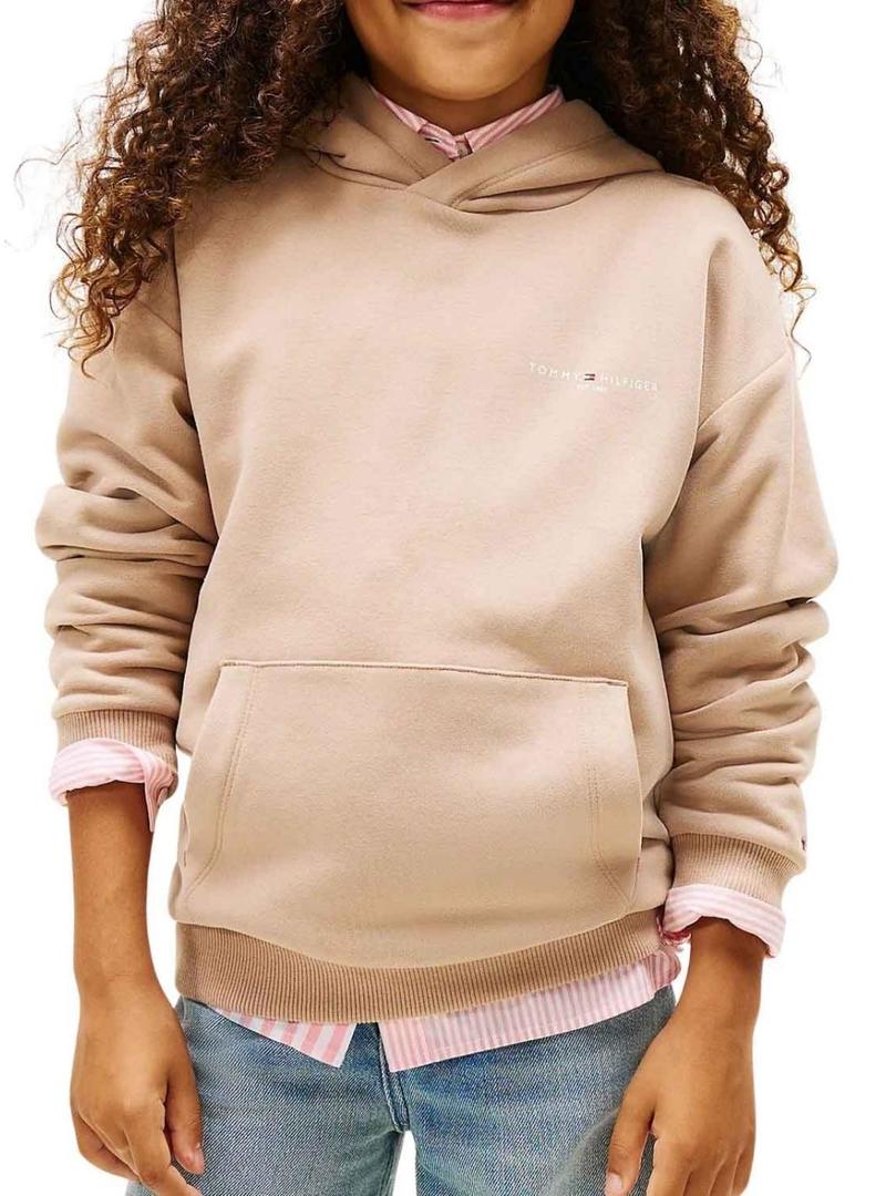Moletom Tommy Hilfiger Mini Corp bege para menina e menino.