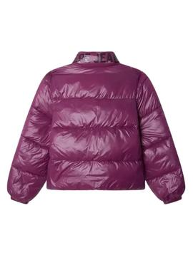 Jaqueta Pepe Jeans Essie acolchoada roxa para menina
