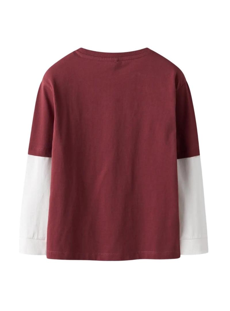 Camisola Name It Robin grená e branco para menino