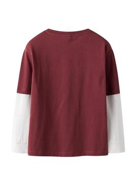 Camisola Name It Robin grená e branco para menino