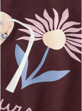 Camisola Name It Foslina bordô para menina.