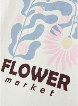 Camiseta Name It Foslina branca para menina.