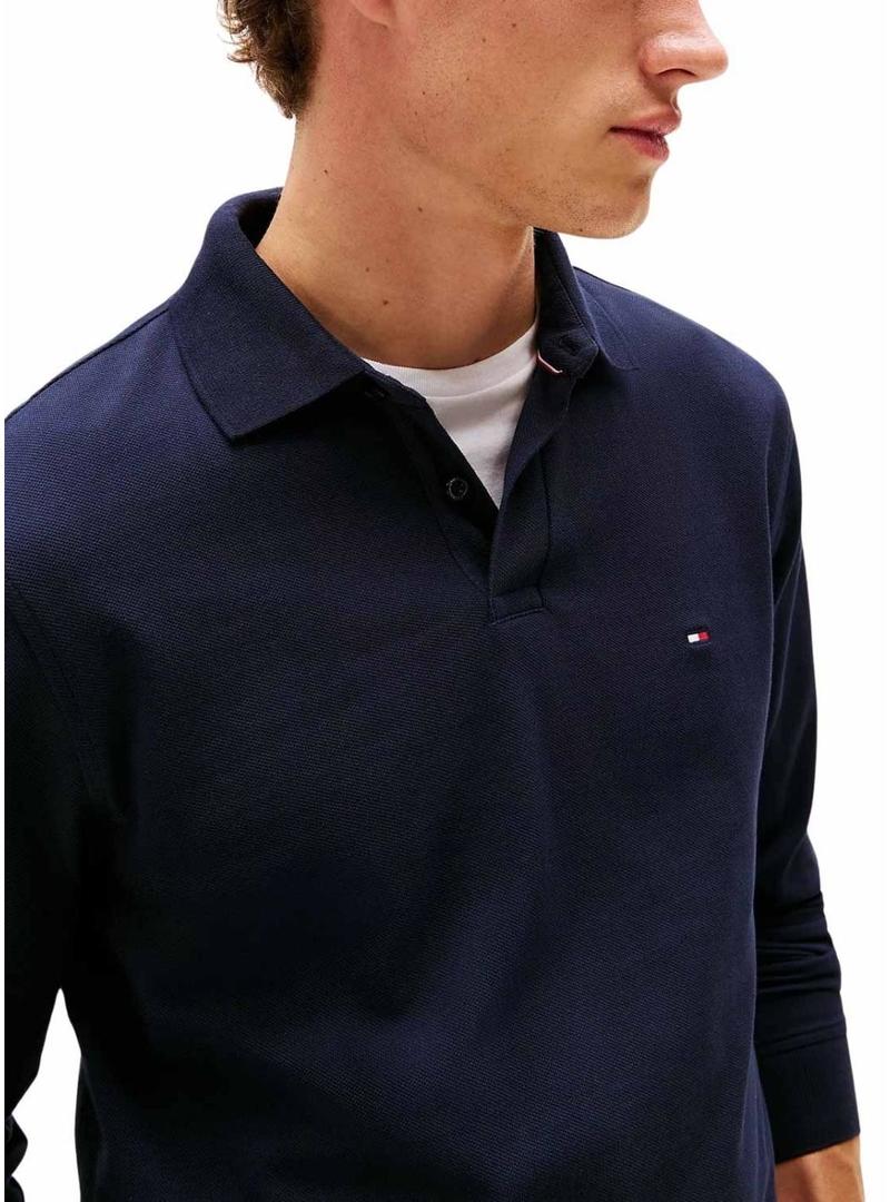 Camisa polo Tommy Hilfiger 1985 azul marinho para homens.