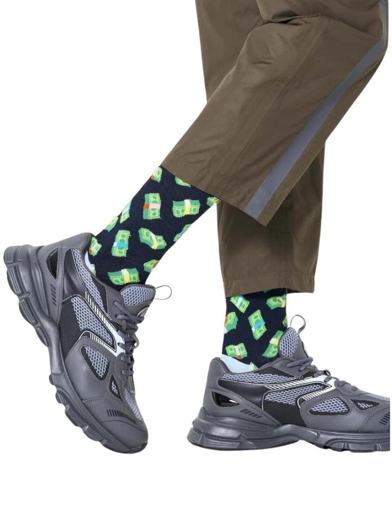 Meias Happy Socks Money azul marinho.