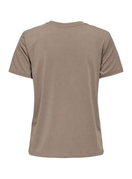 Camisa Only Free Modal tostada para mulher.