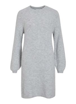 Vestido Vila Viretta de malha cinza para mulher.