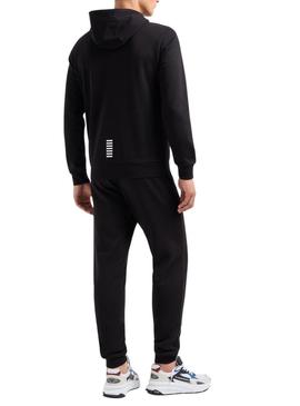 Fato de treino Emporio Armani EA7 com capuz preto para homem