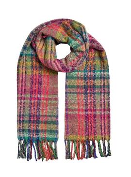 Cachecol Pieces Melina xadrez rosa para mulher