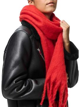 Cachecol Pieces Bea Narrow vermelho para mulher