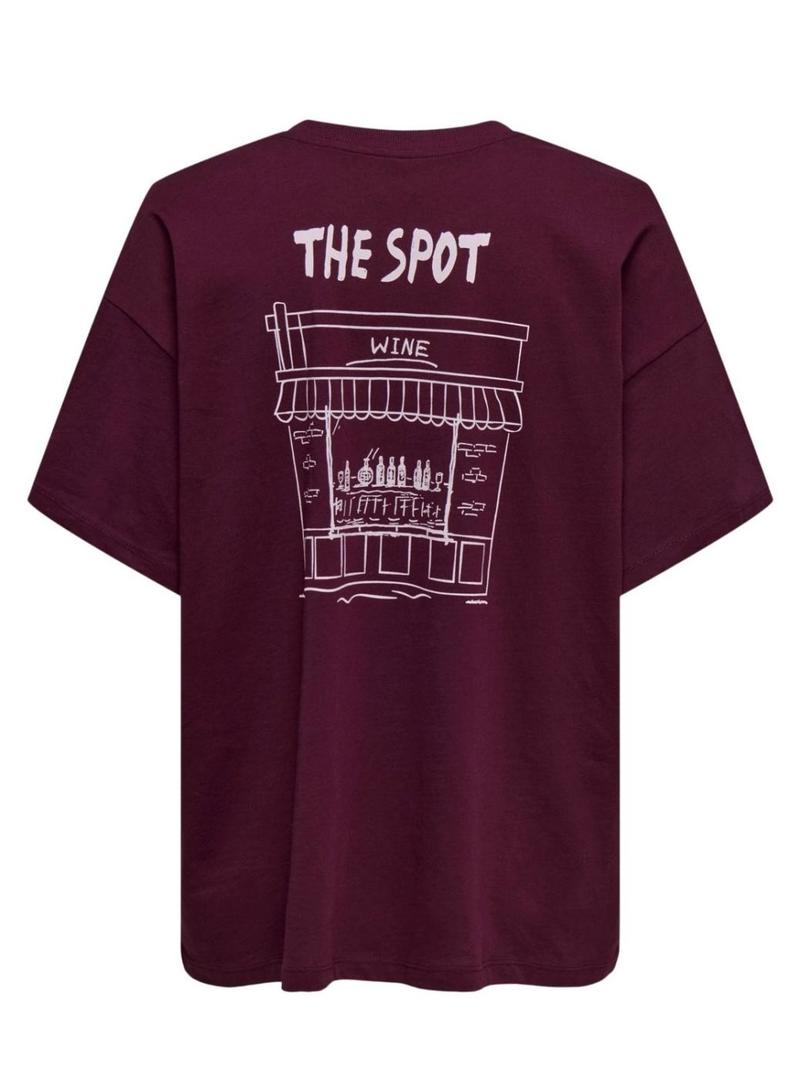 Camiseta Only Vivvi The Shop bordô para mulher.