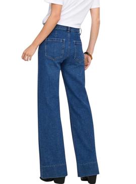 Calça de ganga Only Cypress com bolsos com bainha para mulher.