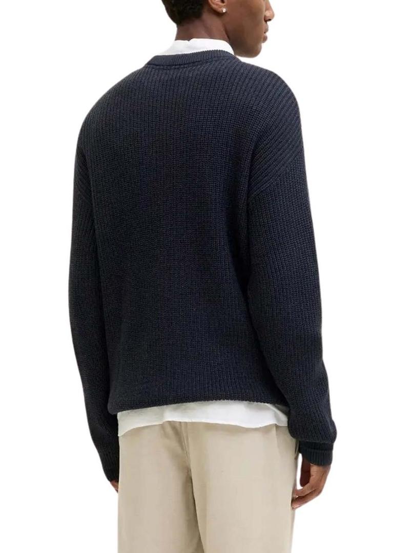 Camiseta Jack and Jones Kaito azul marinho para homem.