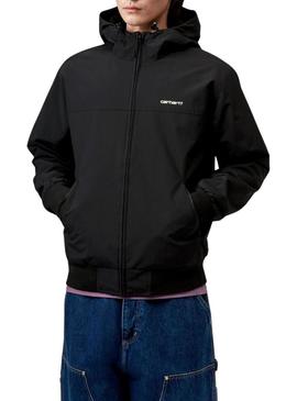 Casaco Carhartt Sail com capuz preto para homens.