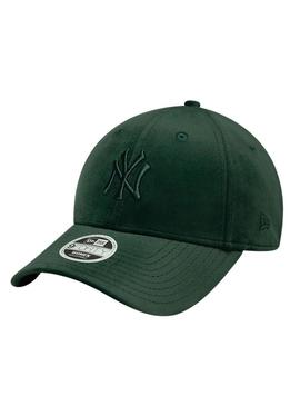 Boné New Era Velour 9FORTY New York Yankees verde para mulheres.