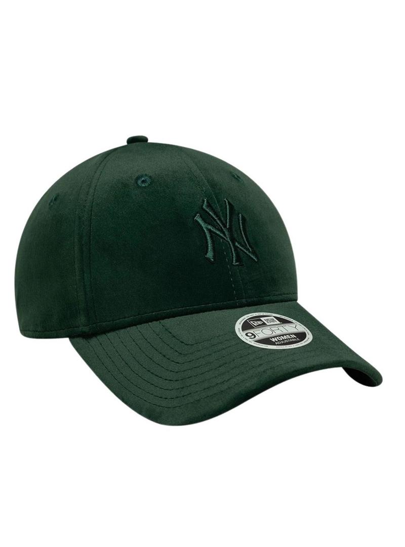 Boné New Era Velour 9FORTY New York Yankees verde para mulheres.