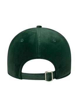 Boné New Era Velour 9FORTY New York Yankees verde para mulheres.