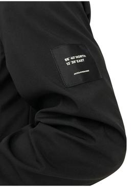 Moletom com zíper Jack and Jones Basic preto para homem.