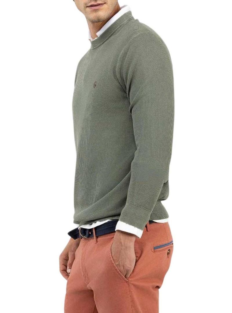 Camisola El Ganso Estrutura Garment Dyed verde para homem.