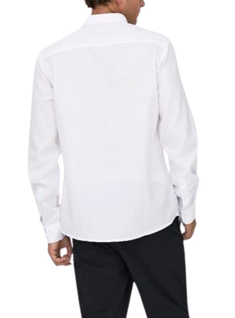 Camisa Only and Sons Alvares oxford branca slim para homens.