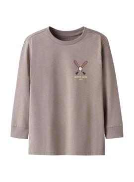 Camiseta Name It Mobay cinza topo para menino.