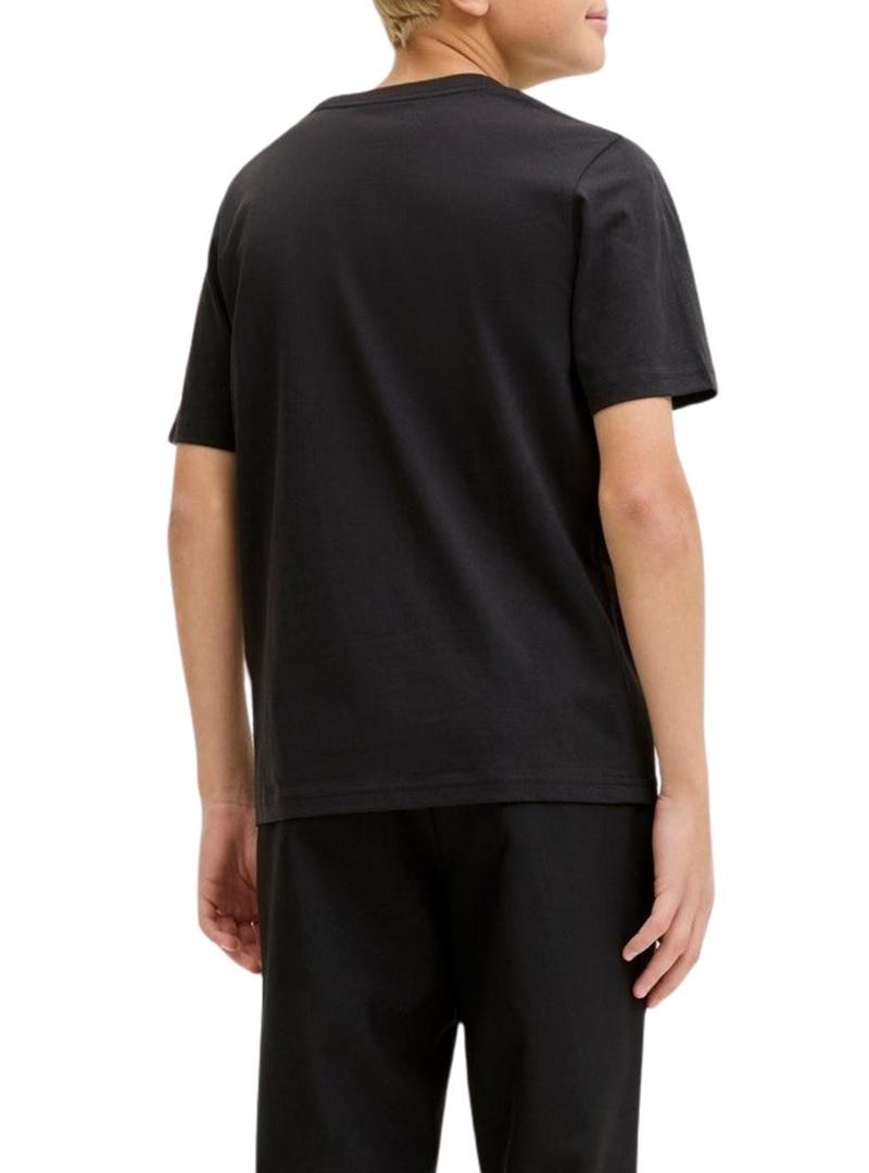 Camiseta Jack and Jones Bleecker preta para criança.