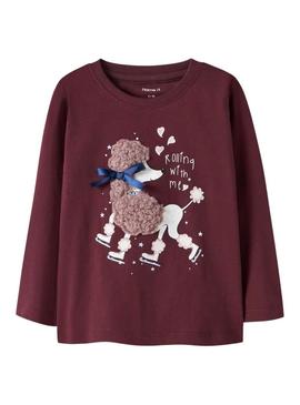 Camiseta Name It Frakerna granate para menina