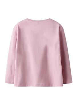 Camiseta Name It Frearaja rosa para menina