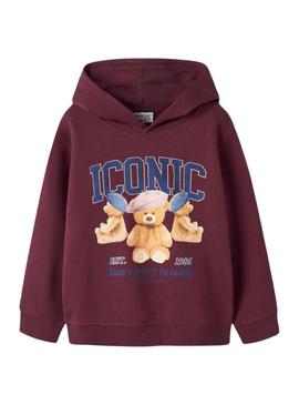 Suéter Name It Frycca granate para menina.