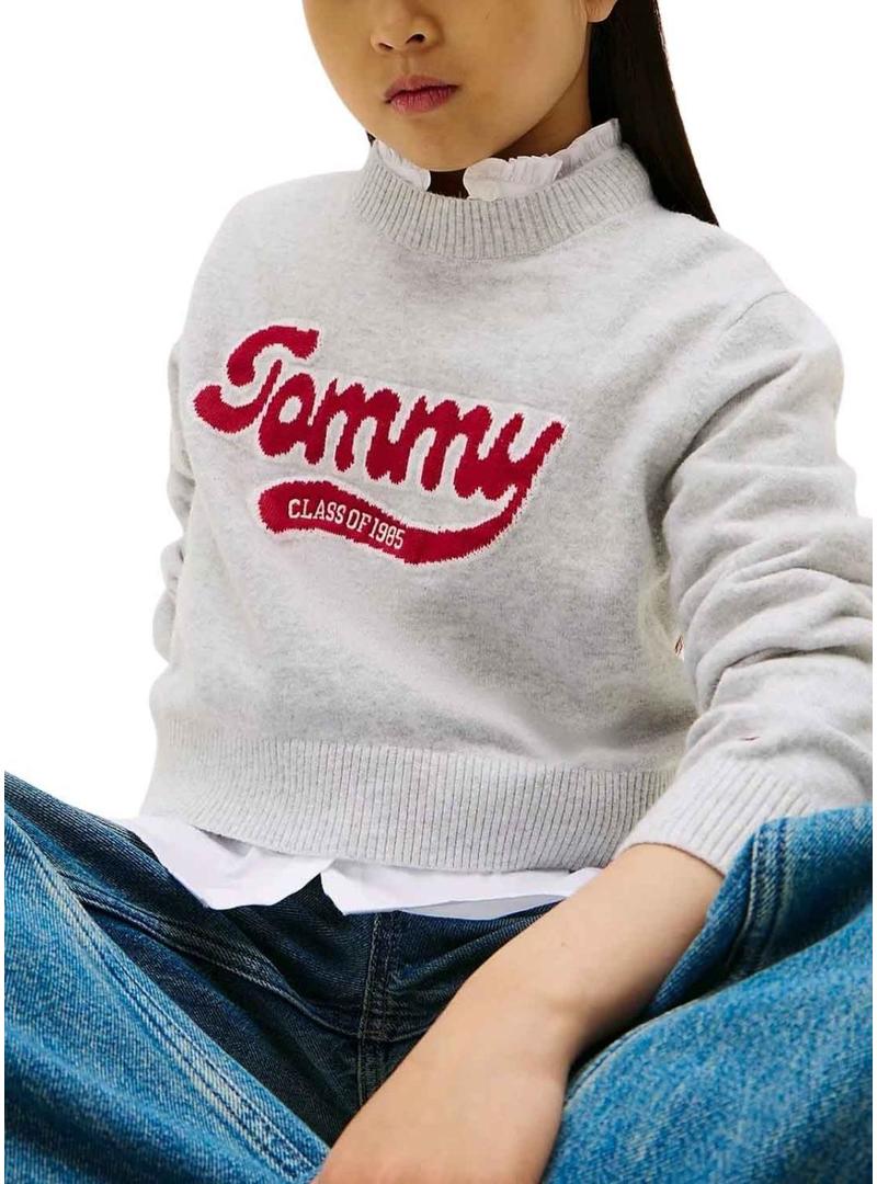 Camisola Tommy Hilfiger Class of 1985 cinza para menina