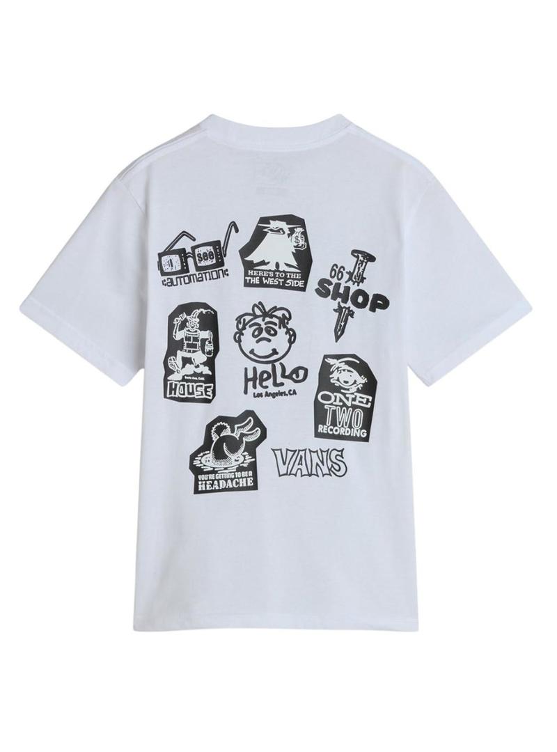 Camisa Vans Classificada branca para menino e menina.