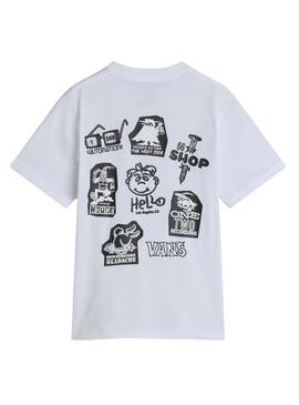 Camisa Vans Classificada branca para menino e menina.