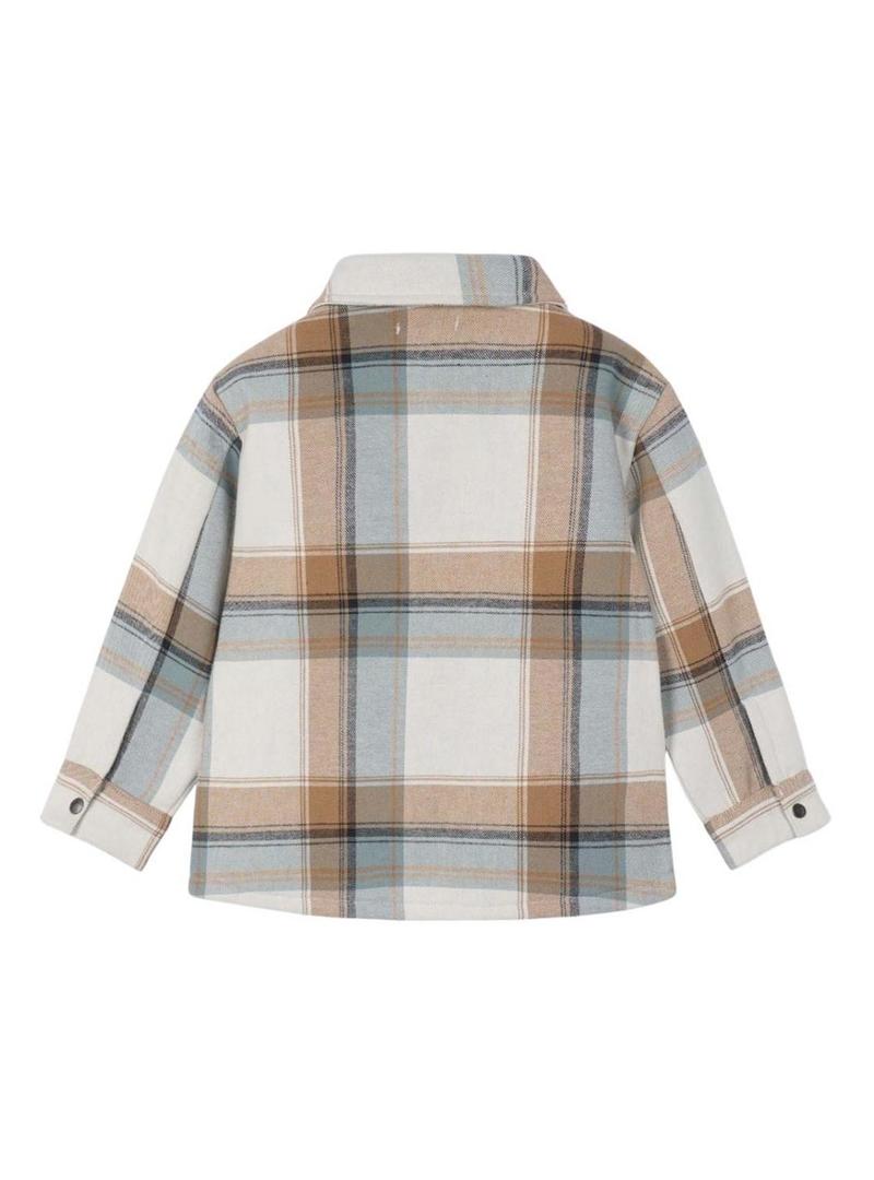 Jaqueta Mayoral xadrez bege para menino.