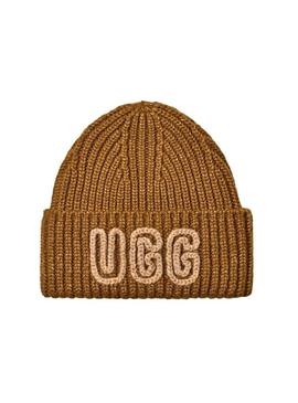 Gorro Ugg Chunky Crafted Rib camel para mulher