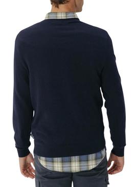 Camisola El Pulpo pescoço redondo mistura marinho para homem