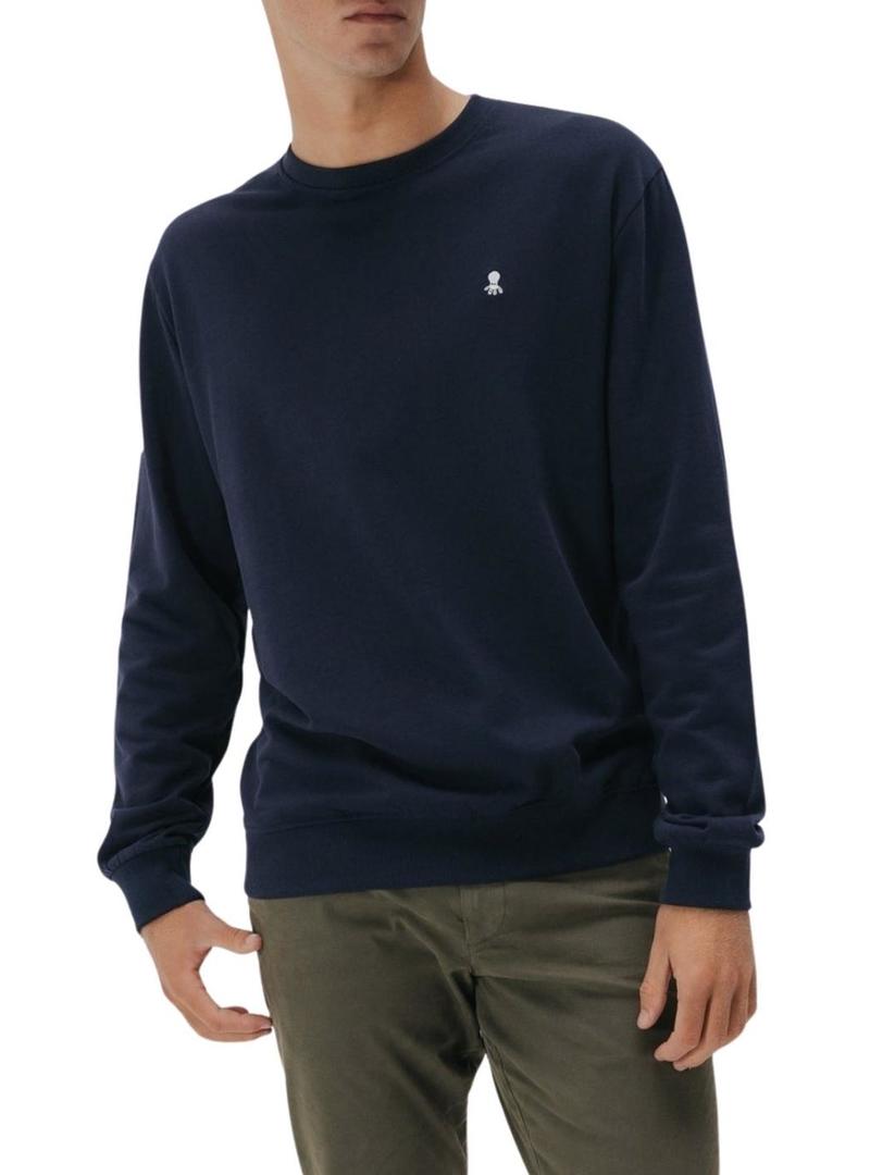 Moletom El Pulpo bordado heritage azul marinho para homem