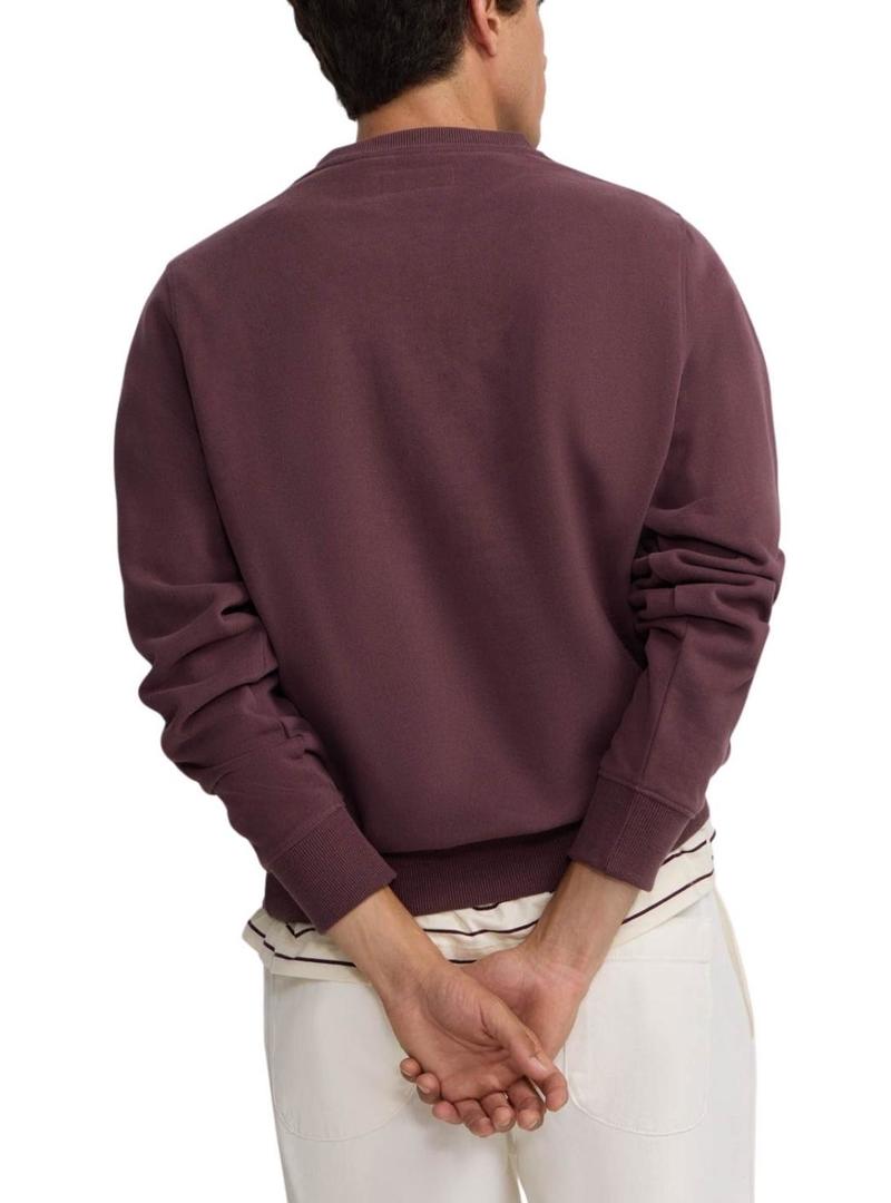 Moletom Silbon raquete de veludo cotelê granate para homem