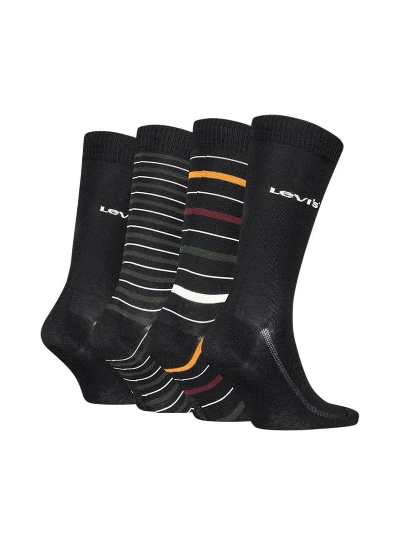 Pacote com 4 pares de meias Levis Giftbox preto para homem.