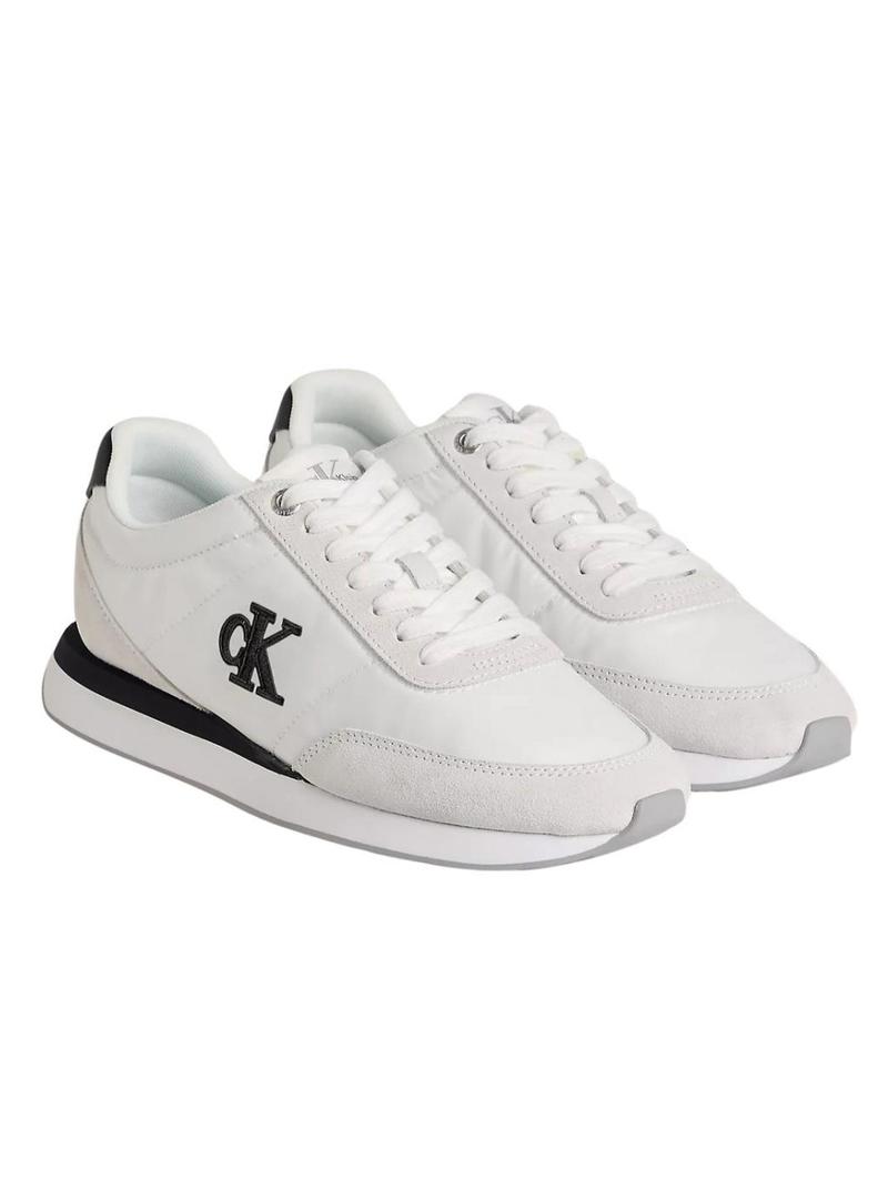 Sapatilhas Calvin Klein Jeans Retro Runner branco para mulher.