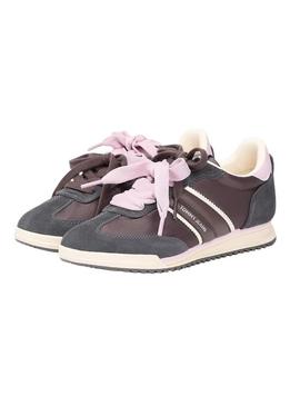 Sapatos Tommy Jeans Low Profile Runner marrom para mulher.